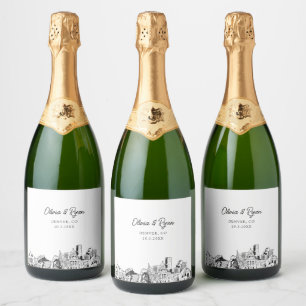 Denver Colorado Mariage Champagne Étiquette
