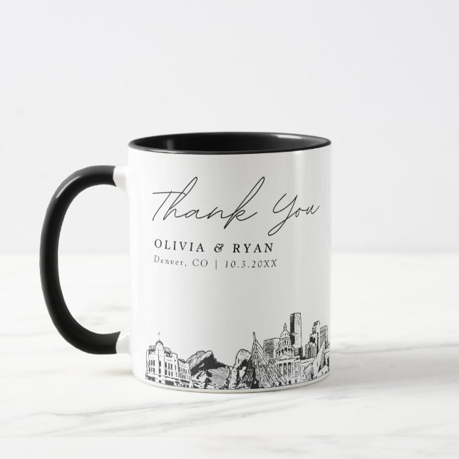 Denver Mariage Simple Custom Coffee Mug (Gauche)