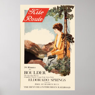 Denver vintage et affiche interurbaine de chemin