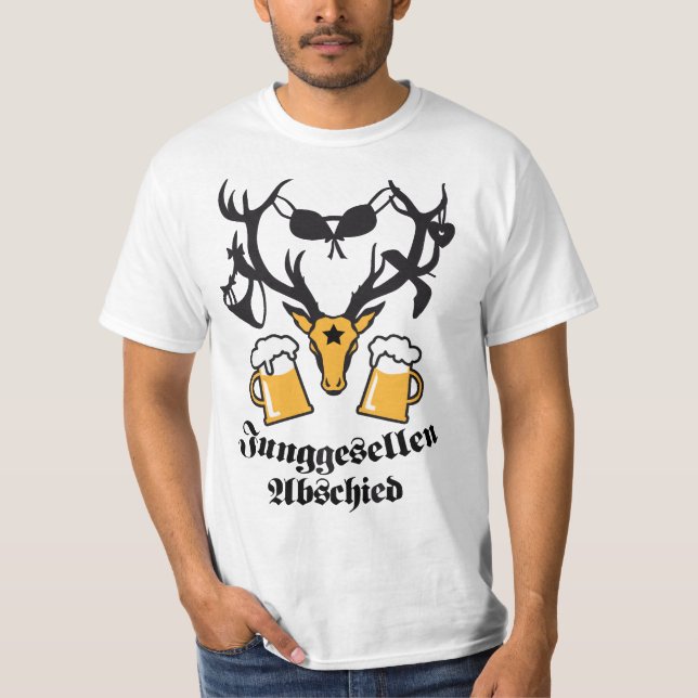 Départ de célibataire bois de cerf JGA Beer TShirt (Devant)