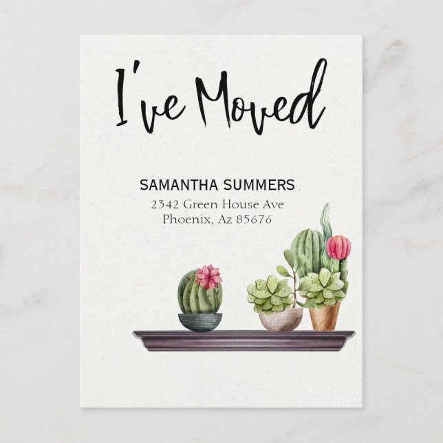 Déplacement de Faire-part J'ai déplacé des Plantes (Devant)