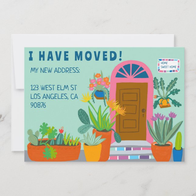 Déplacement de l'adresse du Faire-part coloré Port (Devant)