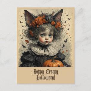 Déplaisant Victorian Girl Halloween Carte postale 