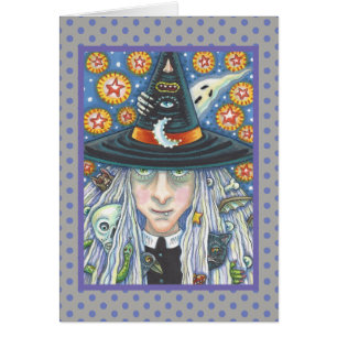 DÉPLAISANT WITCH, YEUX MAL, CARTE DE REPRÉSENTATIO
