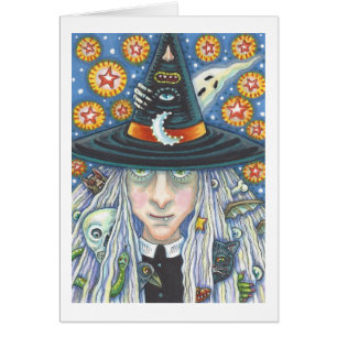 DÉPLAISANT WITCH, YEUX MAL, CARTE DE REPRÉSENTATIO
