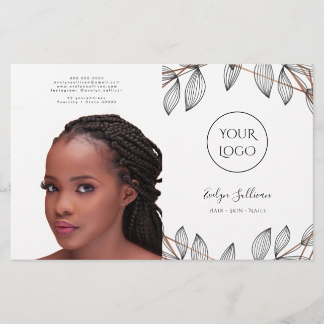 dépliant bifold à cadre de feuillage (Devant)