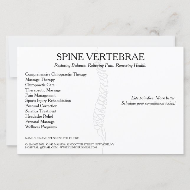 Dépliant de chiropraticien thérapeute en massage a (Devant)