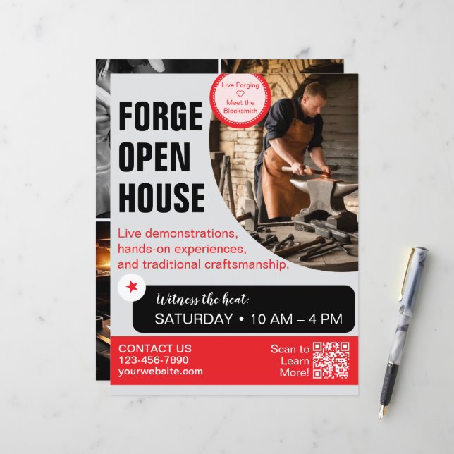 Dépliant de forge ouverte Forgeron  (Devant/Arrière en situation)