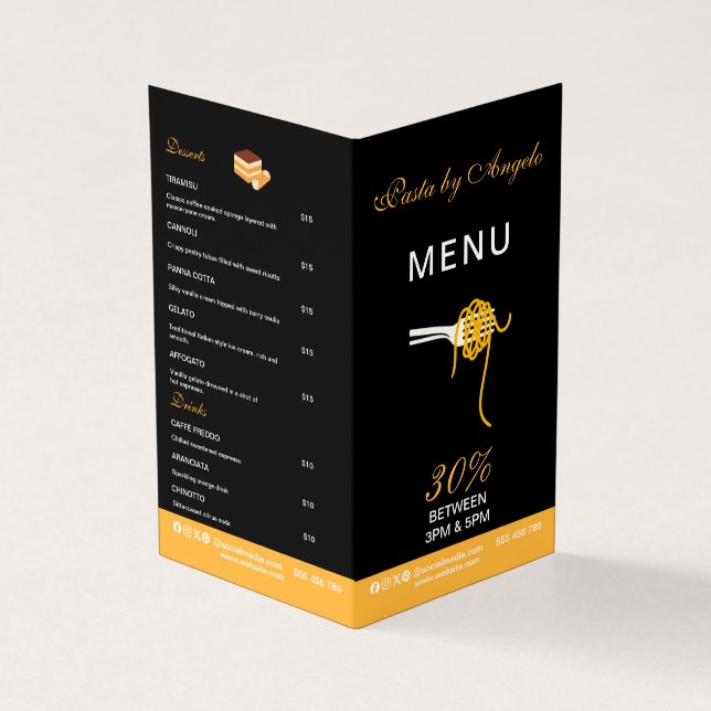 Dépliant de menu de restaurant personnalisable (Outside)