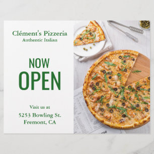 Dépliant d'ouverture de la pizzeria