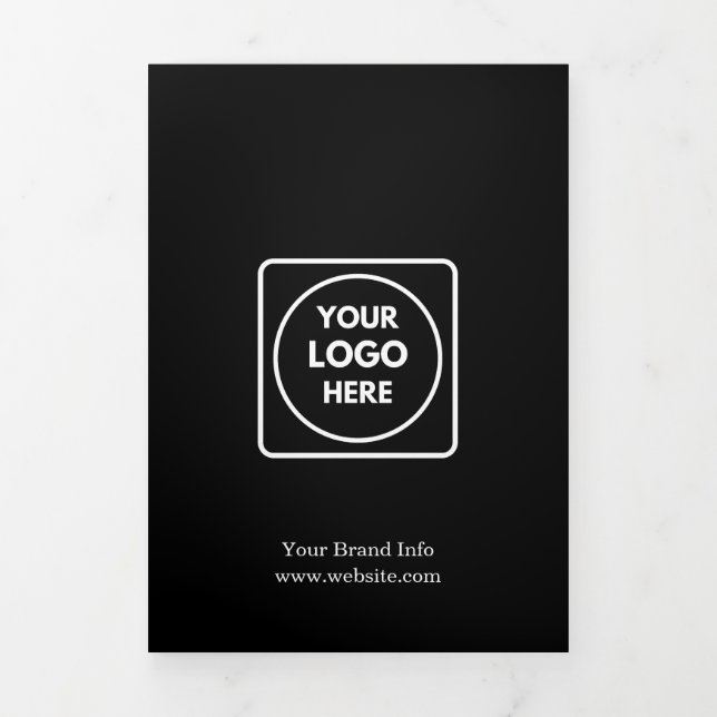 Dépliant noir triptyque | Logo d'entreprise person (Page de couverture)
