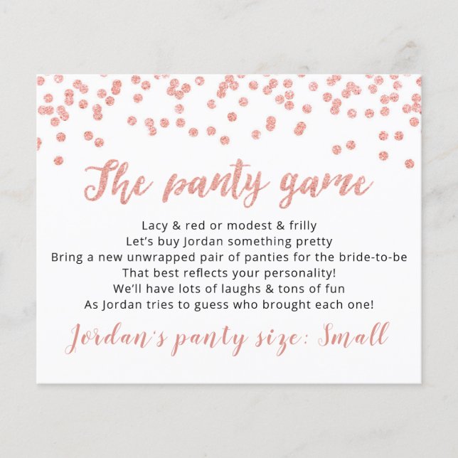 Déposez vos culottes Modèle CARD Jeu nuptiale (Devant)
