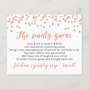 Déposez vos culottes Modèle CARD Jeu nuptiale