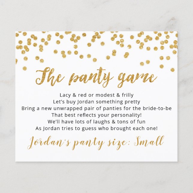 Déposez vos culottes Modèle CARD Jeu nuptiale (Devant)