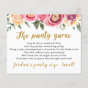 Déposez vos culottes Modèle CARD Jeu nuptiale