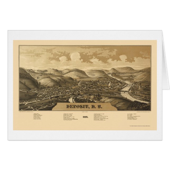 Dépôt, carte panoramique de NY - 1887 (Devant horizontal)