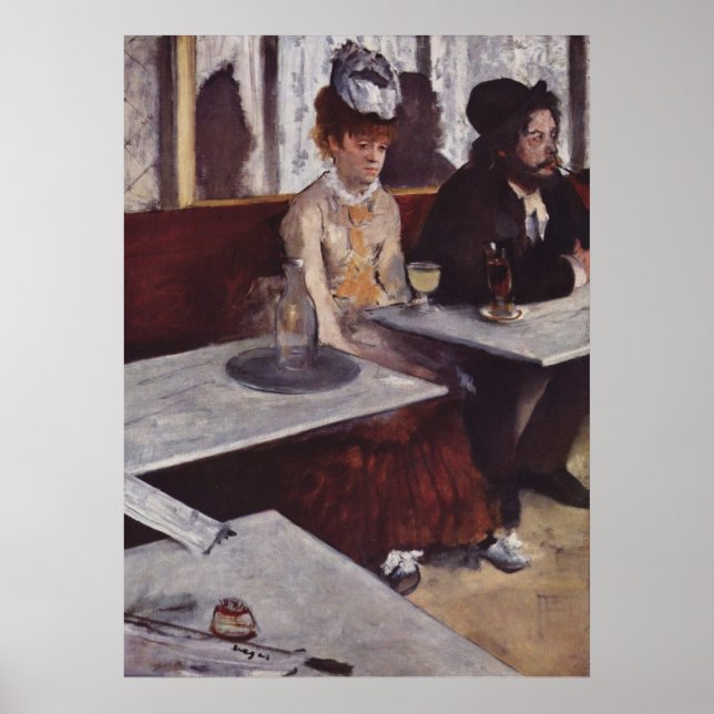Der Absinth. Degas, Edgar Germain Hilaire Poster (Devant)