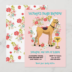 Derby Horse Racing Anniversaire Fête Invitation