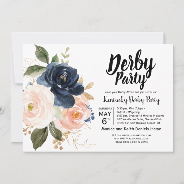 Derby Horse Racing Party Invitation (Devant)