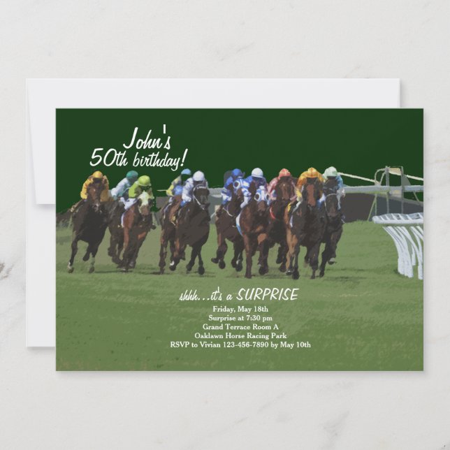 Derby Inspiration Horse Racing Invitation (Devant)