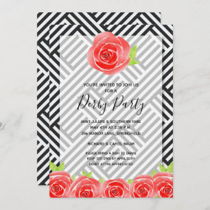 Derby Party Red Roses Invitations