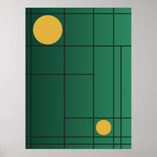 Dérive Émeraude n°1 Art Déco Géométrique Art Vert