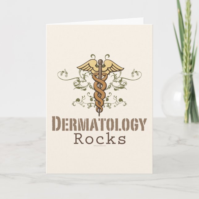 Dermatologie Rocks Caduceus Carte de voeux (Devant)