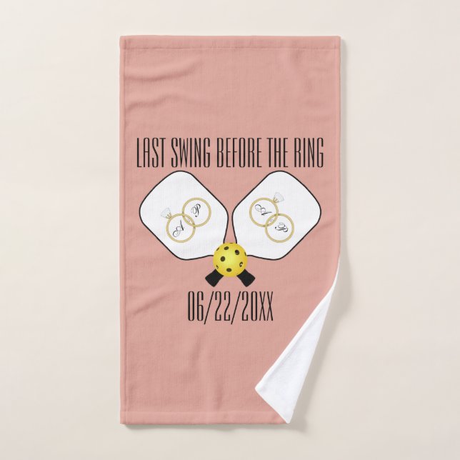 Dernier balancement avant le pickleball de mariage (Serviette à main)