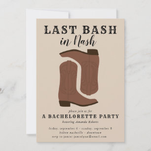 Dernier Bash à Nash Bachelorette Bottes Invitation