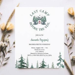 Dernier camp bachelorette invitation week-end