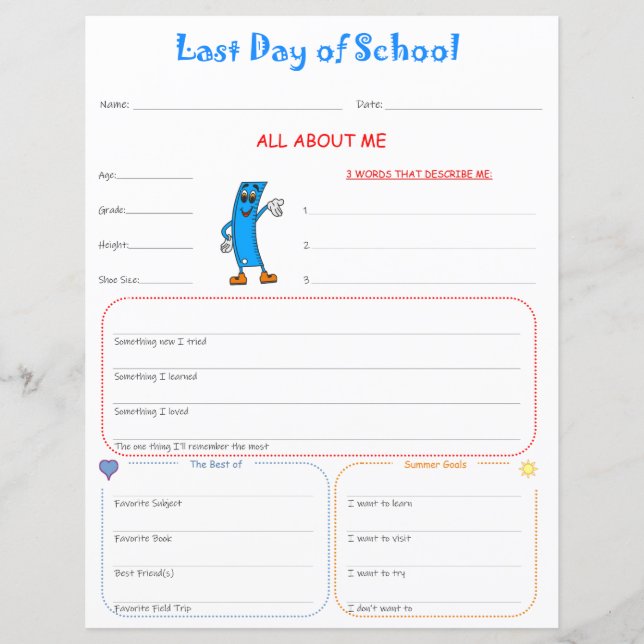 Dernier jour de l'entrevue scolaire Imprimer (Devant)