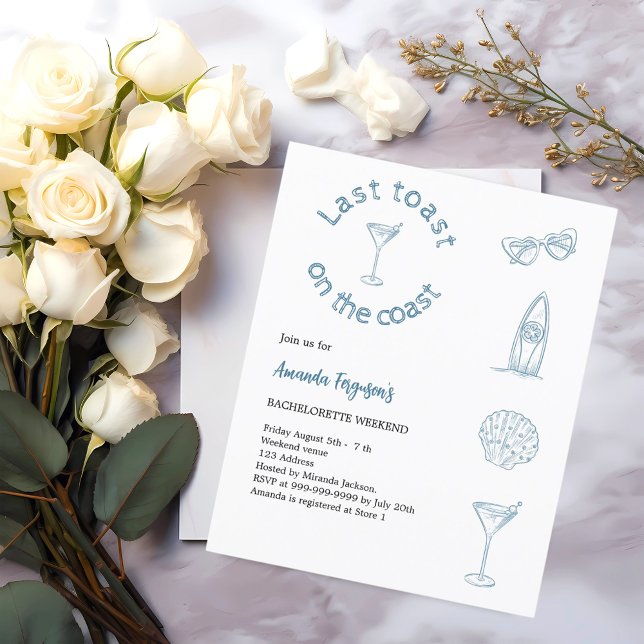 Dernier toast coast bachelorette week-end invitati (Créateur téléchargé)