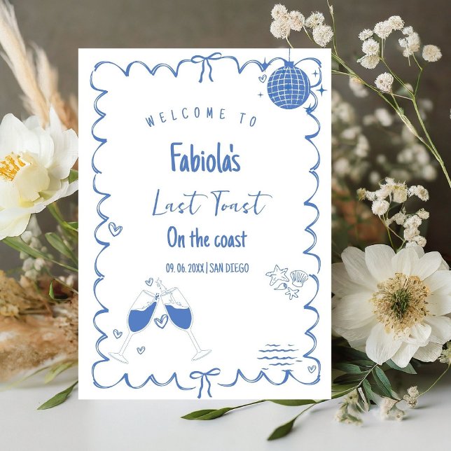 Dernier Toast On the Coast Bachelorette Panneau de (Créateur téléchargé)