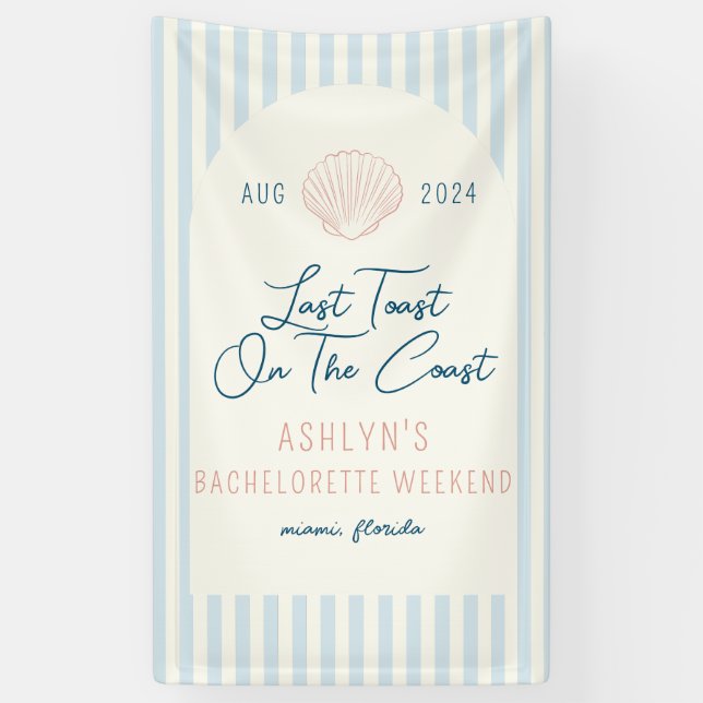 Dernier toast Sur La Côte Bachelorette Bannière (Vertical)