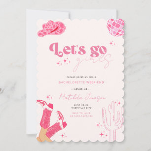 Dernière disco rodéo bachelorette invitation