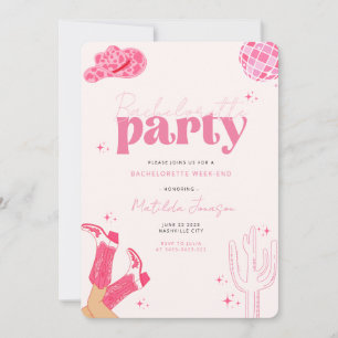 Dernière disco rodéo bachelorette invitation