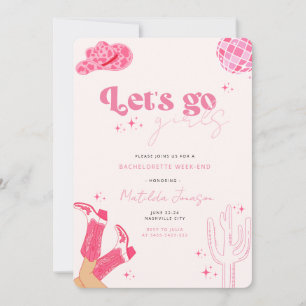Dernière disco rodéo bachelorette invitation