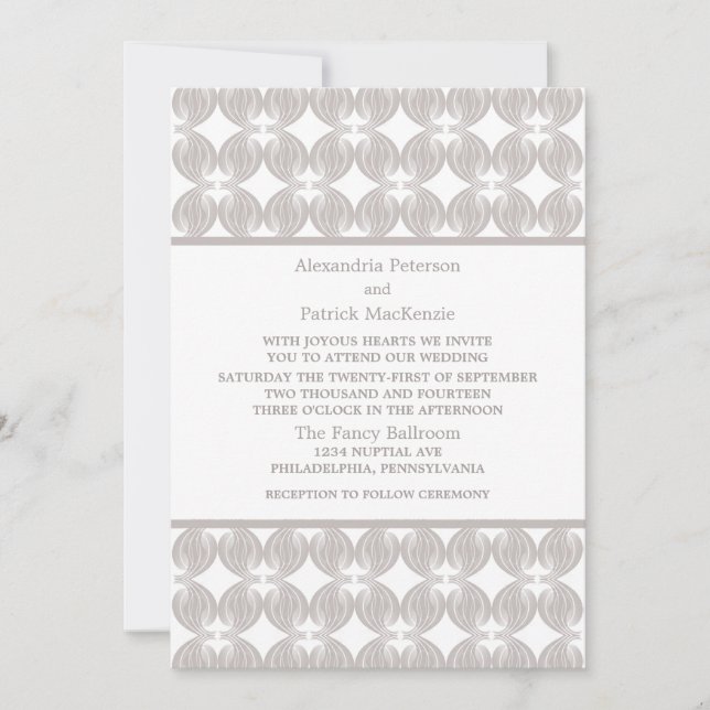 Dernière invitation de mariage moderne déco (Devant)