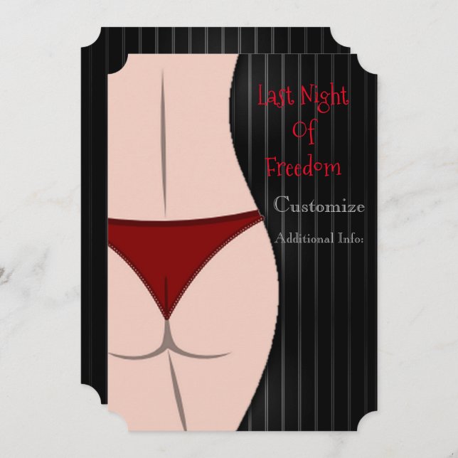 Dernière Nuit De Liberté Bachelor Party Invitation (Devant / Derrière)