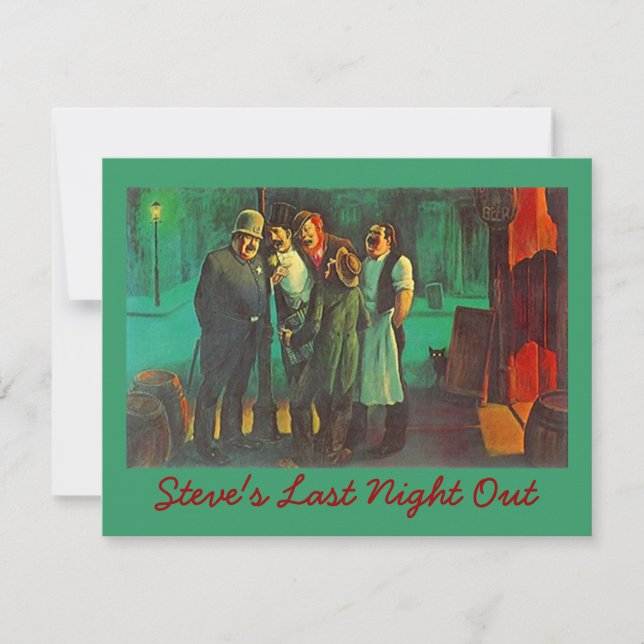 DERNIÈRE SOIRÉE ENTRE GUYS INVITATIONS ENTERREMENT (Devant)