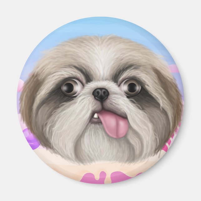 Derpy Shih Tzu Magnet (Devant)
