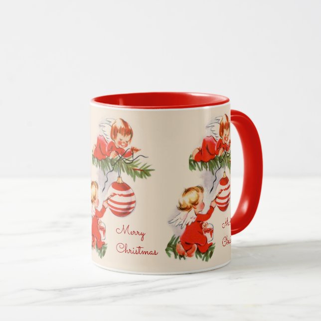 Des anges décorent la Mug des arbres de Noël (Devant droit)