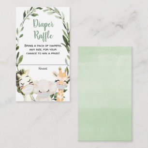 Des animaux Safari masquent des cartes de tombola 