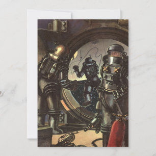 Des astronautes de science-fiction vintages sur un