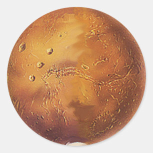 Des autocollants avec la planète Mars