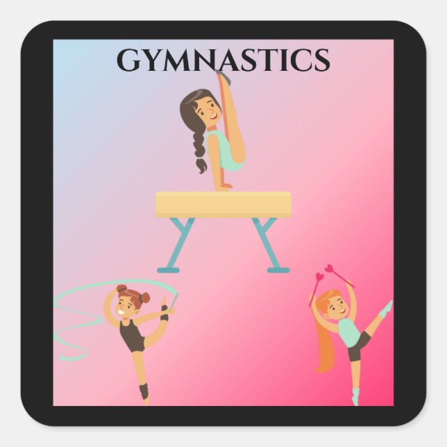 Des autocollants de gymnastique pour filles. (Devant)