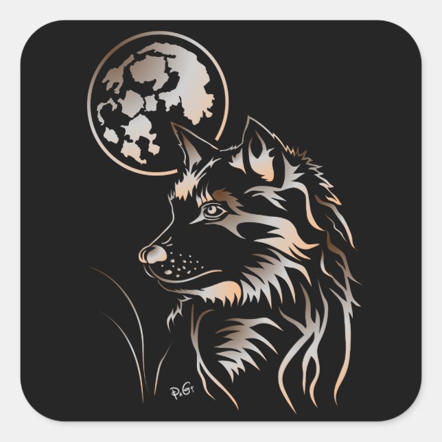 Des autocollants de jeune loup rêveur (Devant)