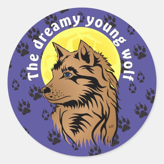 Des autocollants de jeune loup rêveur (Devant)