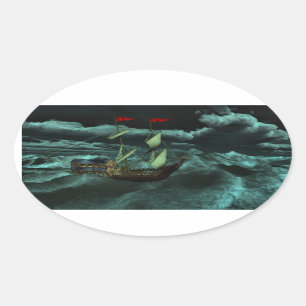 Des autocollants sauvages et orageux de mer