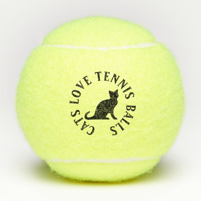 Des balles de tennis d'amour de chats - faites (Devant)